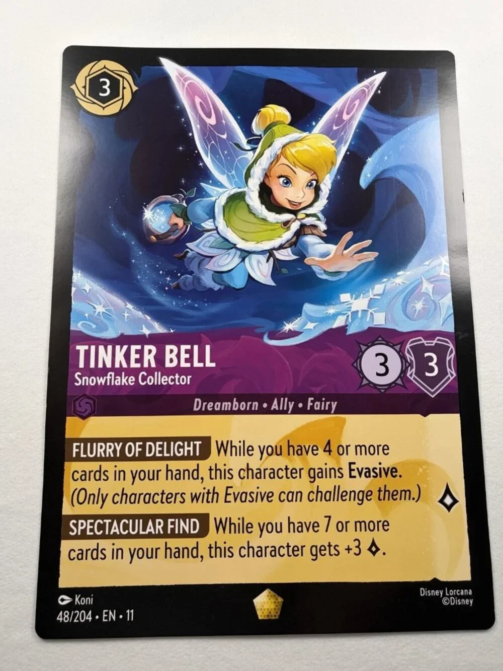 PROMO Lorcana Oversized JUMBO Card Rare Tinker Bell Snowflake Collector